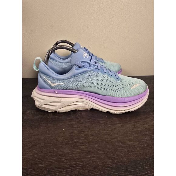 Hoka Bondi 8 Airy Blue Sunlit Ocean Women's Running Shoes Size 7 MSRP $185 - Picture 2 of 8